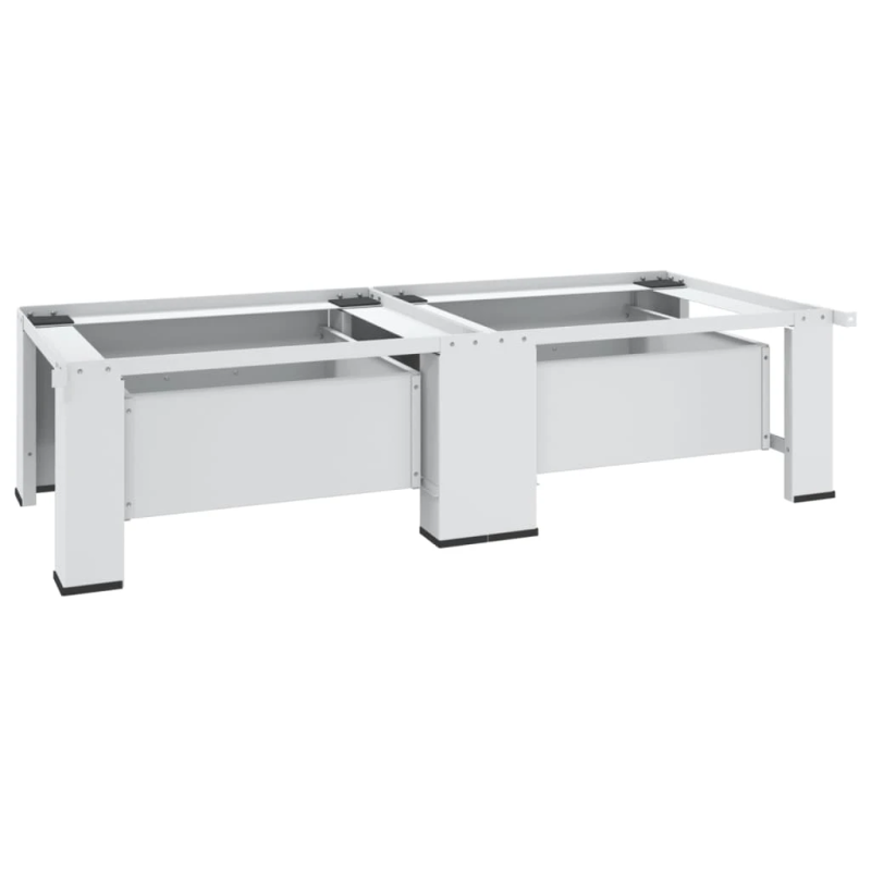 vidaXL dubultais veļasmašīnas un žāvētāja statīvs ar atvilktnēm, balts