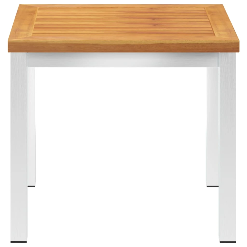 vidaXL dārza galdiņš, 45x45x38 cm, akācijas masīvkoks, tērauds