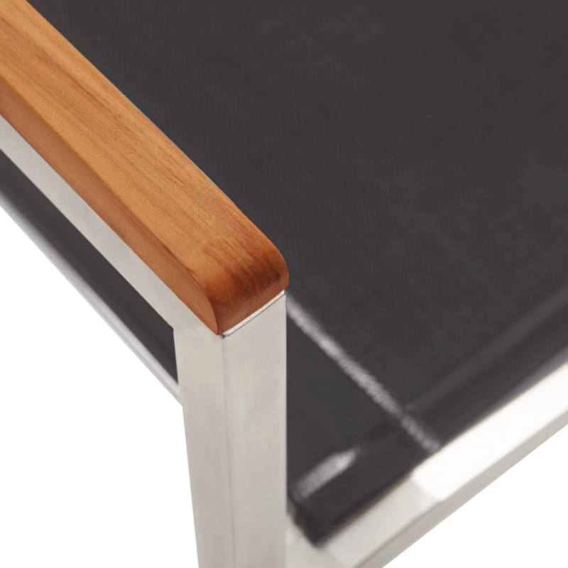 vidaXL dārza krēsli, 2 gab., tekstilēns un nerūsējošs tērauds, pelēki