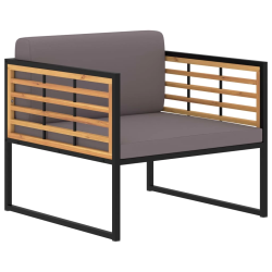 vidaXL dārza krēsli ar matračiem, 2 gab., akācijas masīvkoks, pelēki