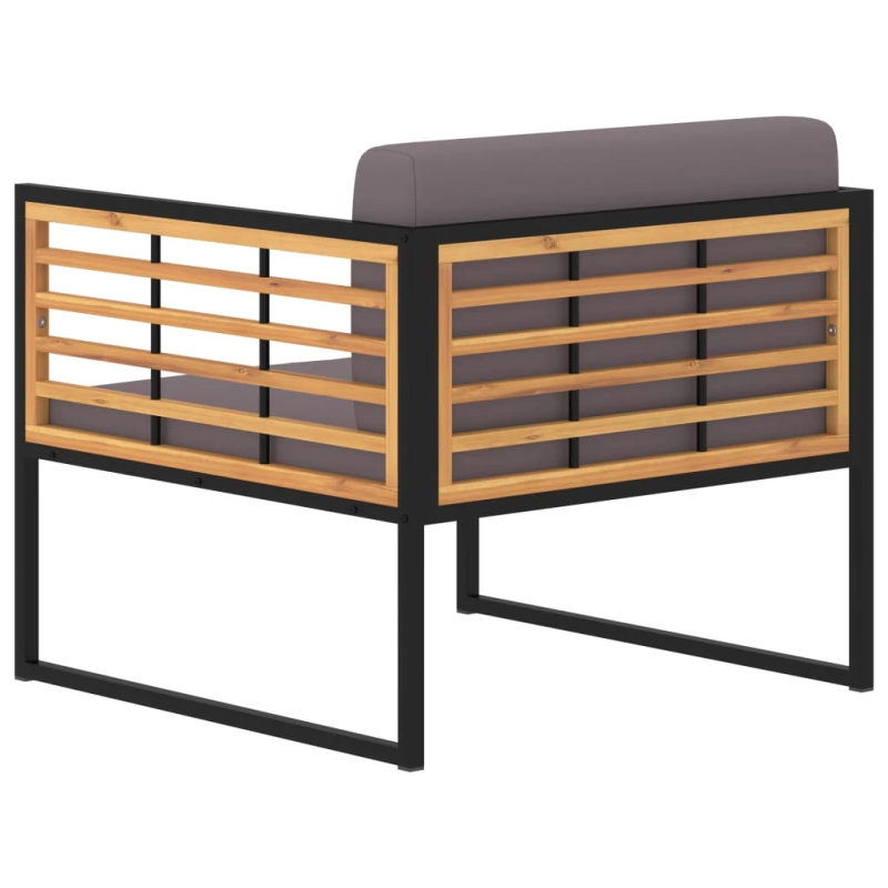 vidaXL dārza krēsli ar matračiem, 2 gab., akācijas masīvkoks, pelēki