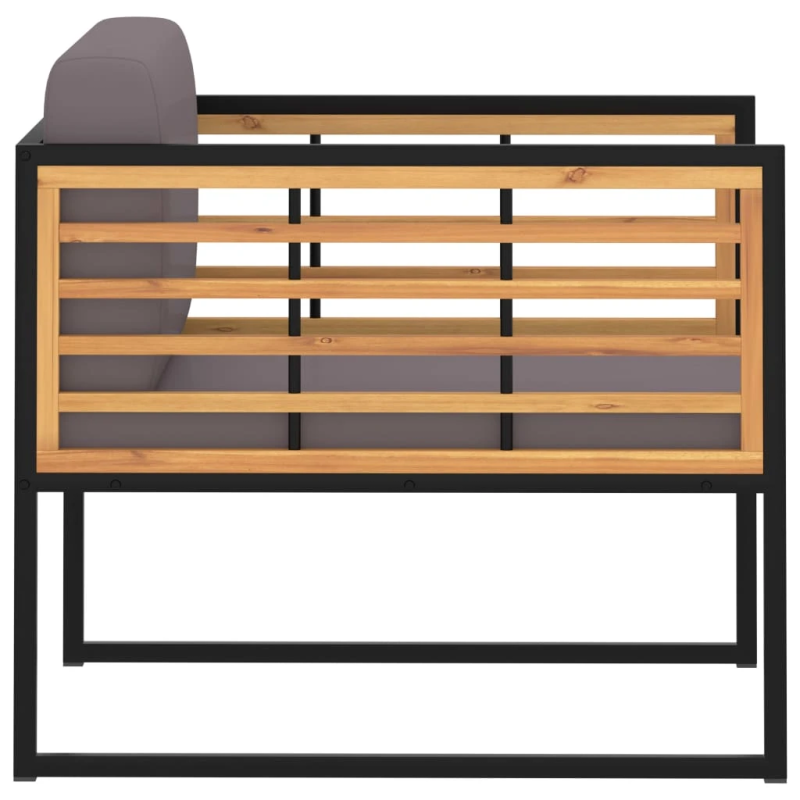 vidaXL dārza krēsli ar matračiem, 2 gab., akācijas masīvkoks, pelēki