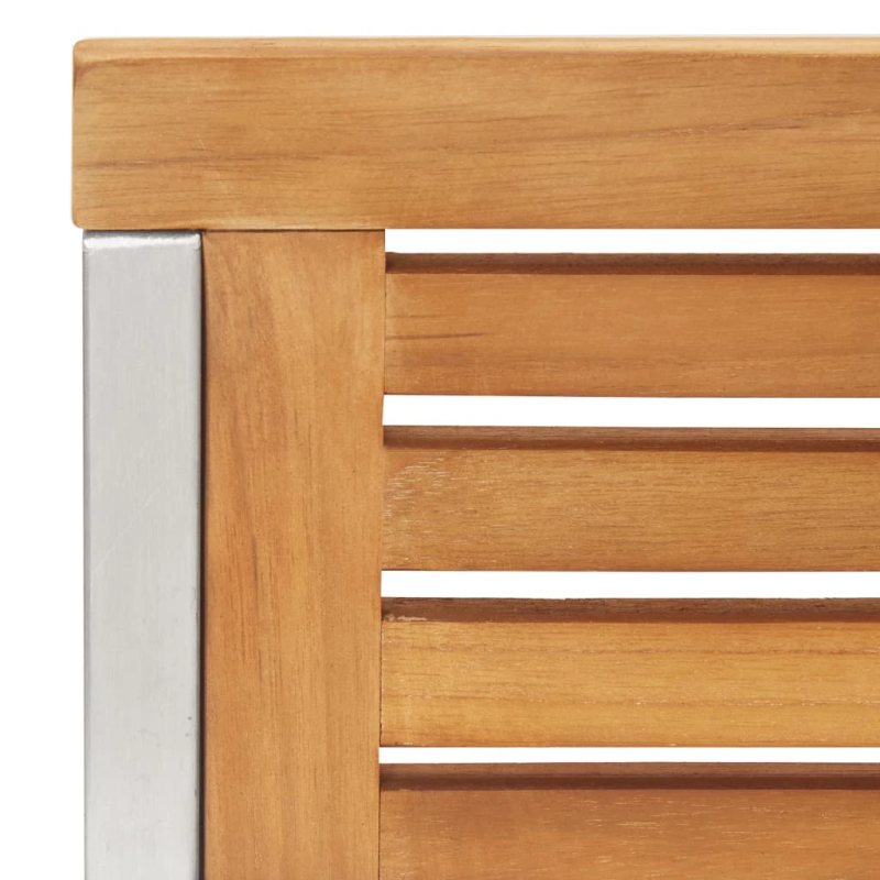 vidaXL dārza krēsli, 2 gab., masīvs tīkkoks, nerūsējošs tērauds