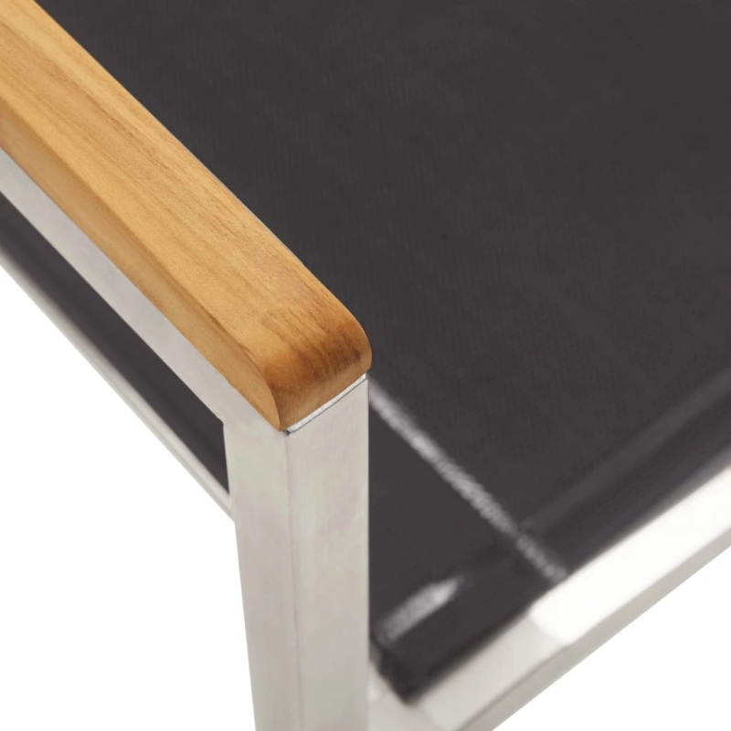 vidaXL dārza krēsli, 4 gab., tekstilēns un nerūsējošs tērauds, pelēki