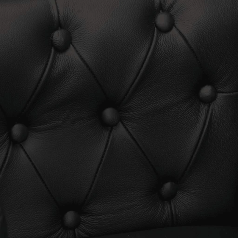 vidaXL atpūtas krēsls, melna dabīgā āda