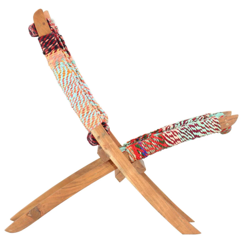 vidaXL saliekams Chindi krēsls, daudzkrāsains audums