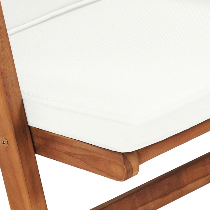 vidaXL atgāžami dārza krēsli ar spilveniem, 2 gab., masīvs tīkkoks