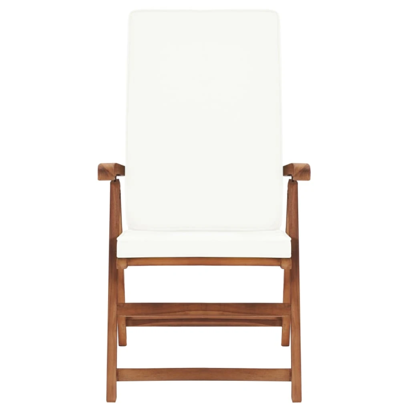 vidaXL atgāžami dārza krēsli ar spilveniem, 2 gab., masīvs tīkkoks