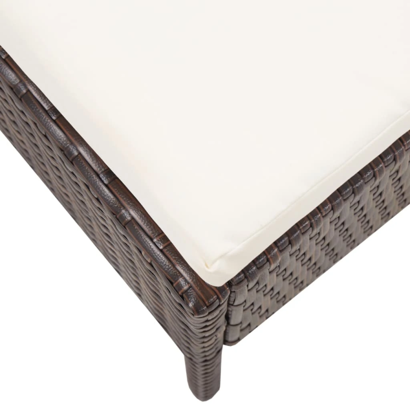 vidaXL 3-daļīgs dārza atpūtas mēbeļu komplekts ar matračiem, brūns PE