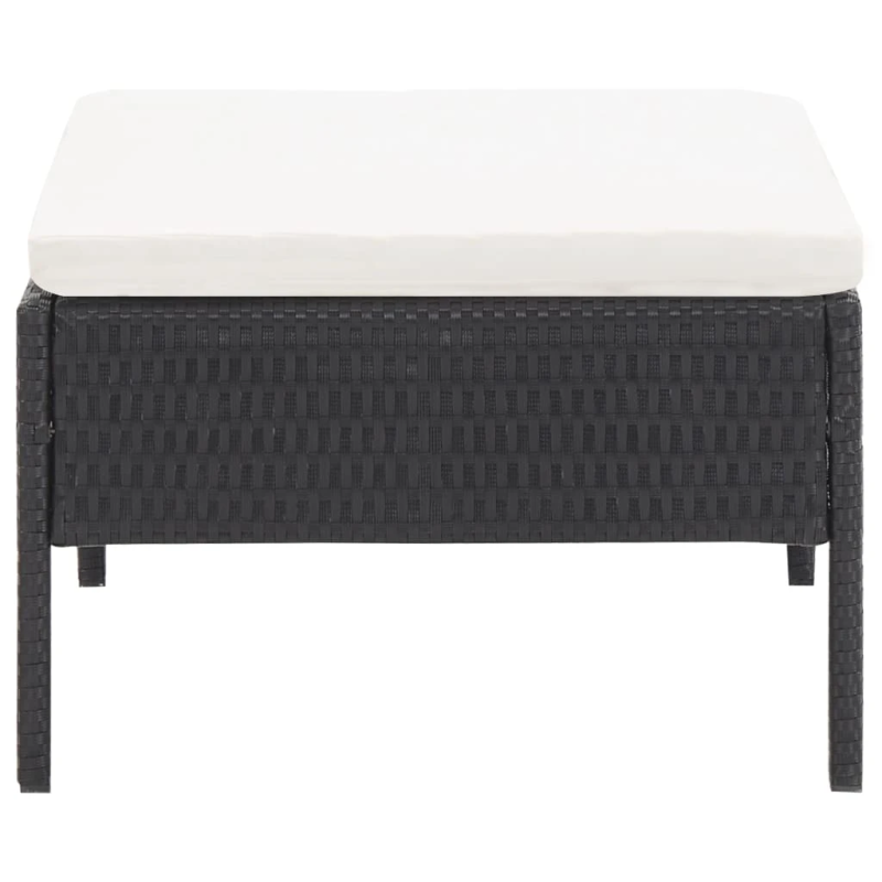 vidaXL 3-daļīgs dārza atpūtas mēbeļu komplekts ar matračiem, PE, melns