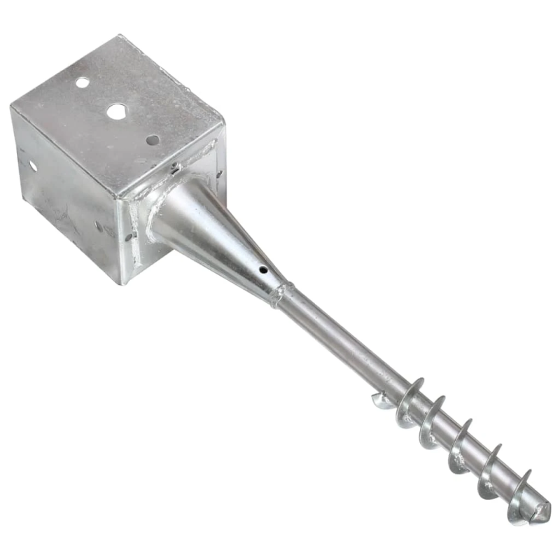 vidaXL zemes mietiņi, 2 gab., sudraba krāsa, 12x12x56 cm, tērauds