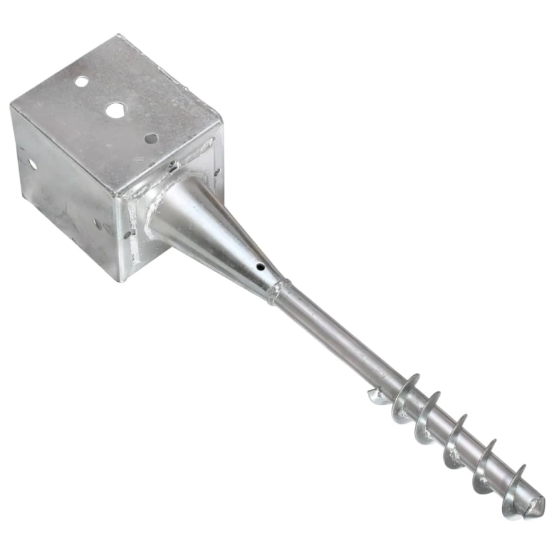 vidaXL zemes mietiņi, 6 gab., sudraba krāsa, 12x12x56 cm, tērauds