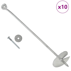 vidaXL zemes enkuri, 10 gab., 10x60 cm, cinkots metāls