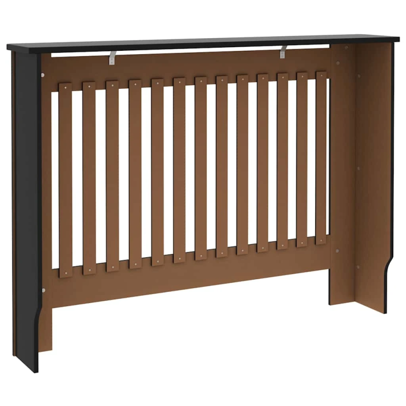 vidaXL radiatora pārsegs, melns, 112x19x81,5 cm, MDF