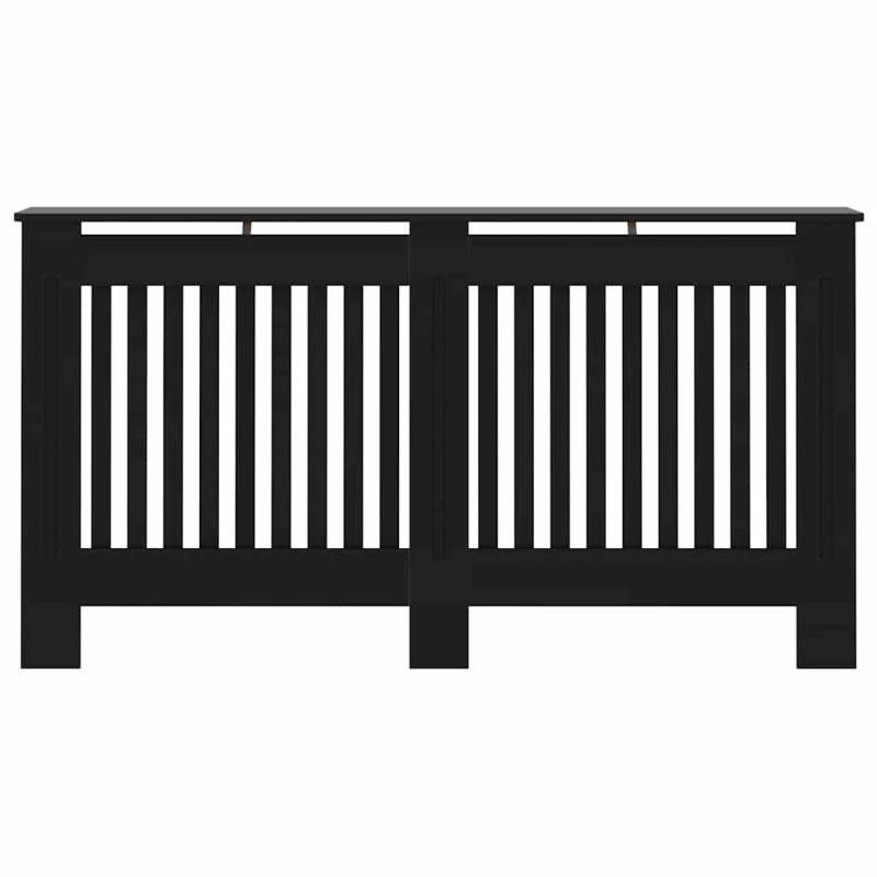 vidaXL radiatora pārsegs, melns, 152x19x81,5 cm, MDF