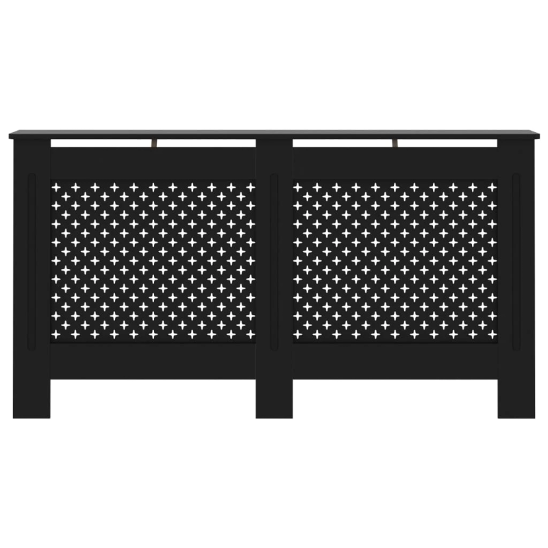 vidaXL radiatora pārsegs, melns, 152x19x81,5 cm, MDF