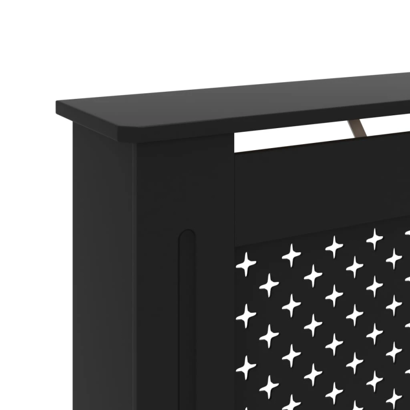 vidaXL radiatora pārsegs, melns, 152x19x81,5 cm, MDF