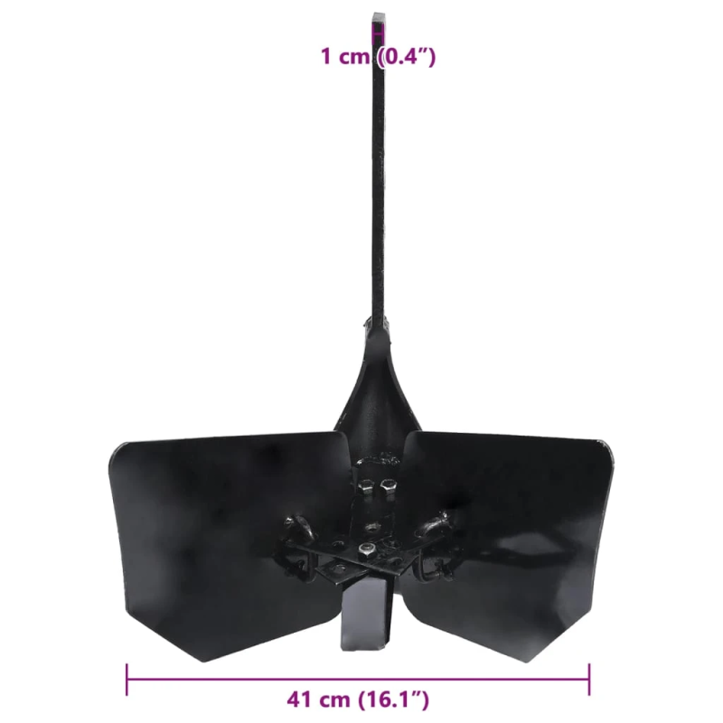 vidaXL kultivatora asmens, melns, metāls