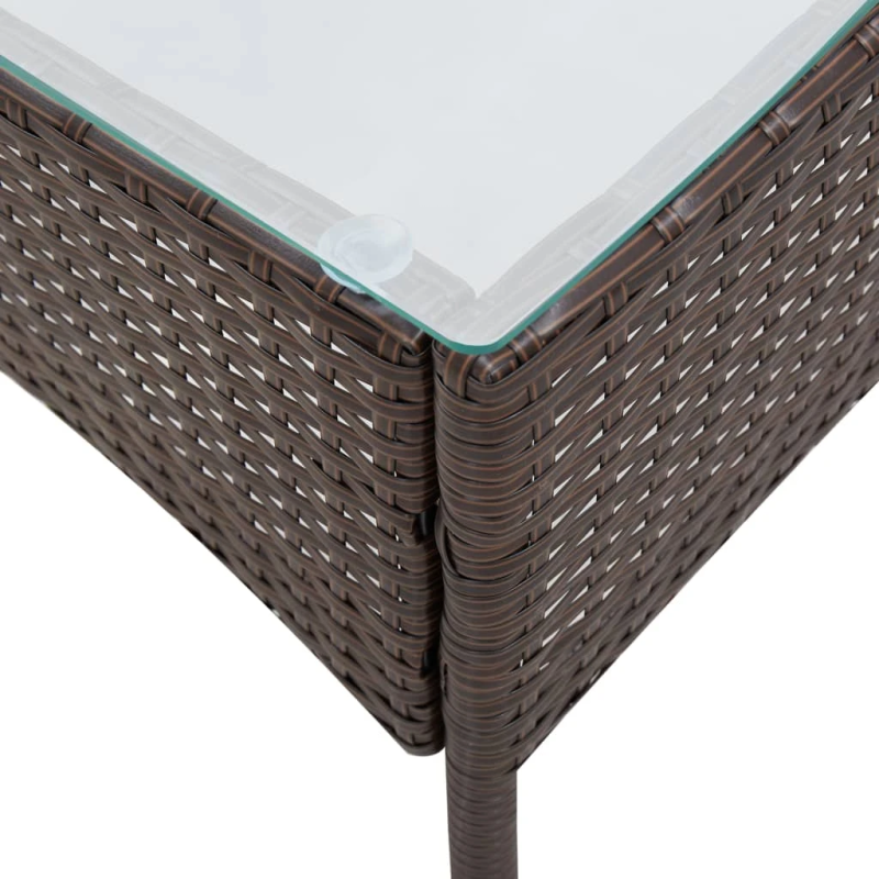 vidaXL 4-daļīgs dārza atpūtas mēbeļu komplekts ar matračiem, PE, brūns