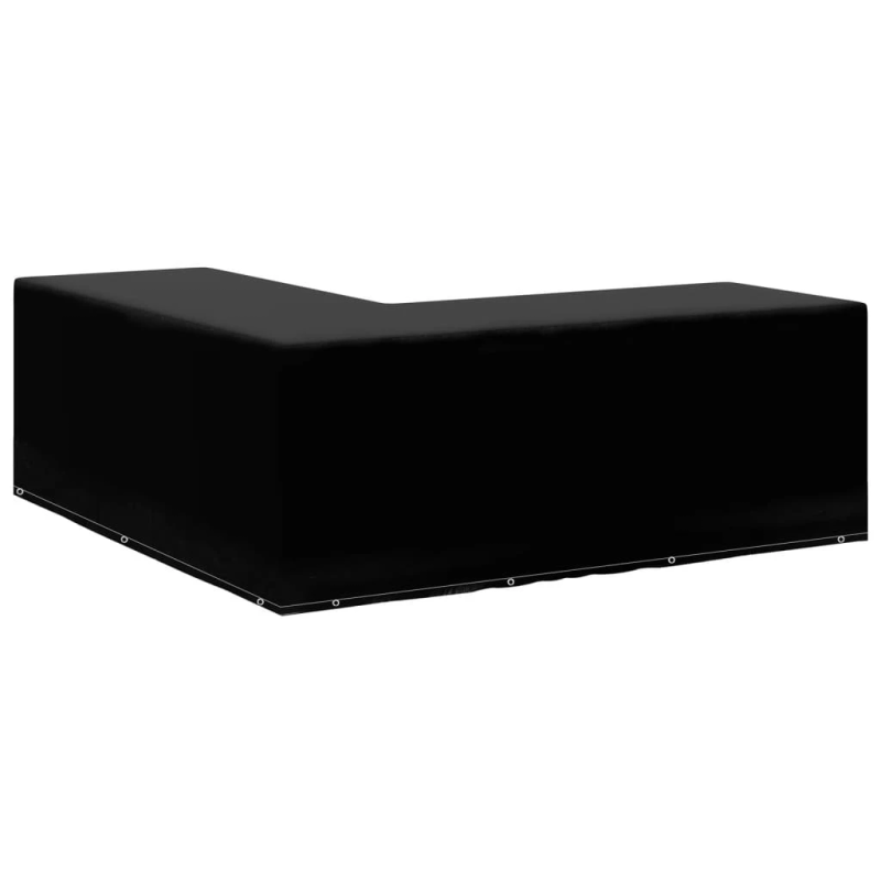 vidaXL dārza mēbeļu pārklājs, L-forma, 12 gredzeni, 250x250x90 cm