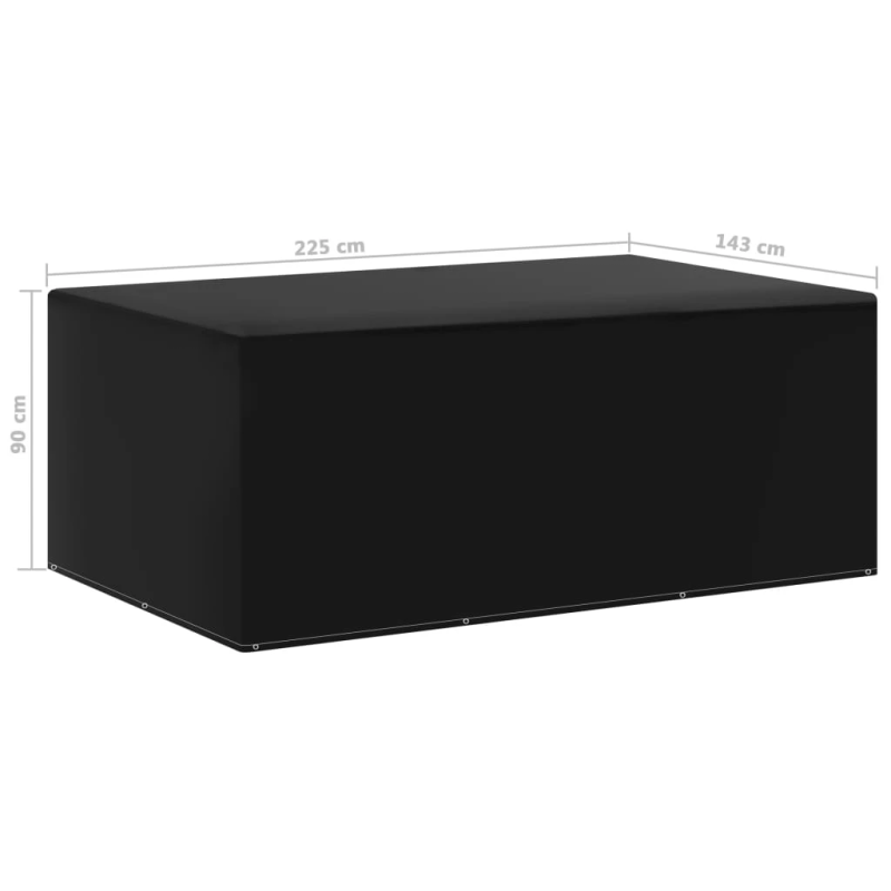 vidaXL dārza mēbeļu pārklājs, 7 gredzeni, 143x225x90 cm