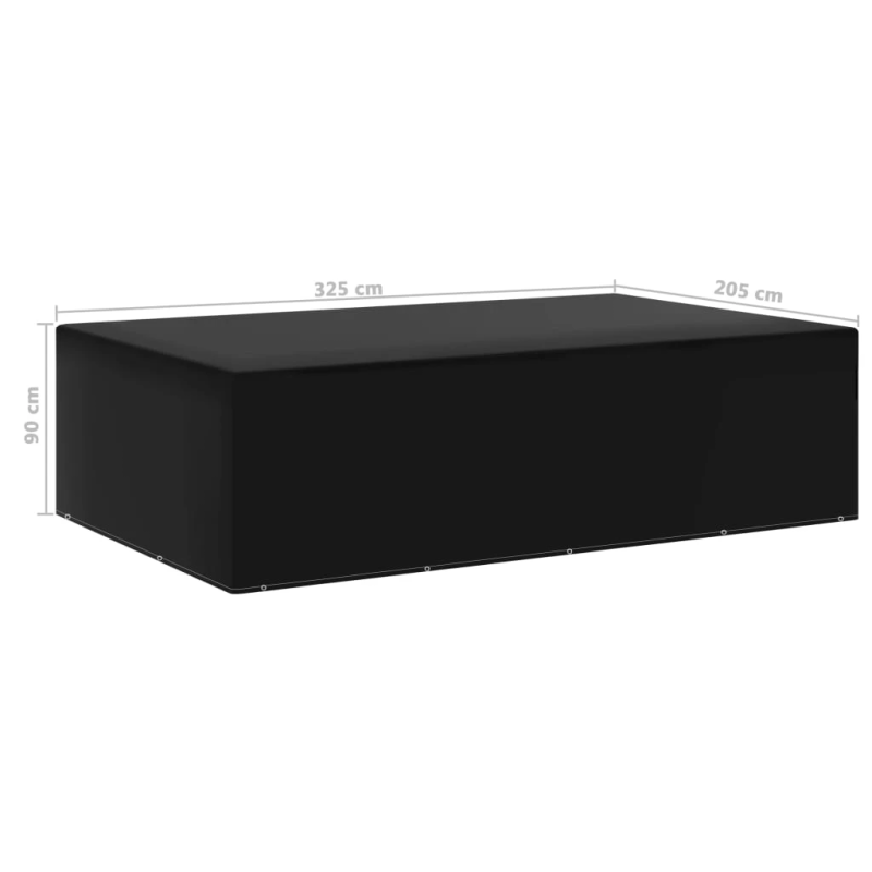 vidaXL dārza mēbeļu pārklājs, 12 gredzeni, 205x325x90 cm