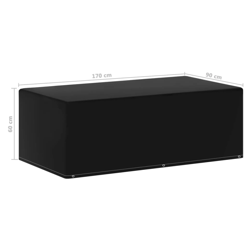 vidaXL dārza mēbeļu un grila pārklājs, 6 gredzeni, 170x90x60 cm