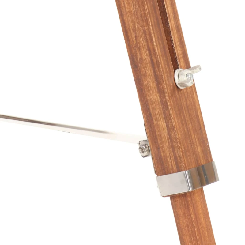 vidaXL grīdas lampa uz statīva, brūna, pelēka, masīvs tīkkoks, 141 cm