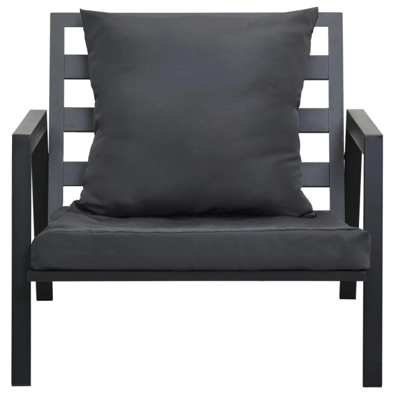 vidaXL 5-daļīgs dārza atpūtas mēbeļu komplekts ar matračiem, alumīnijs