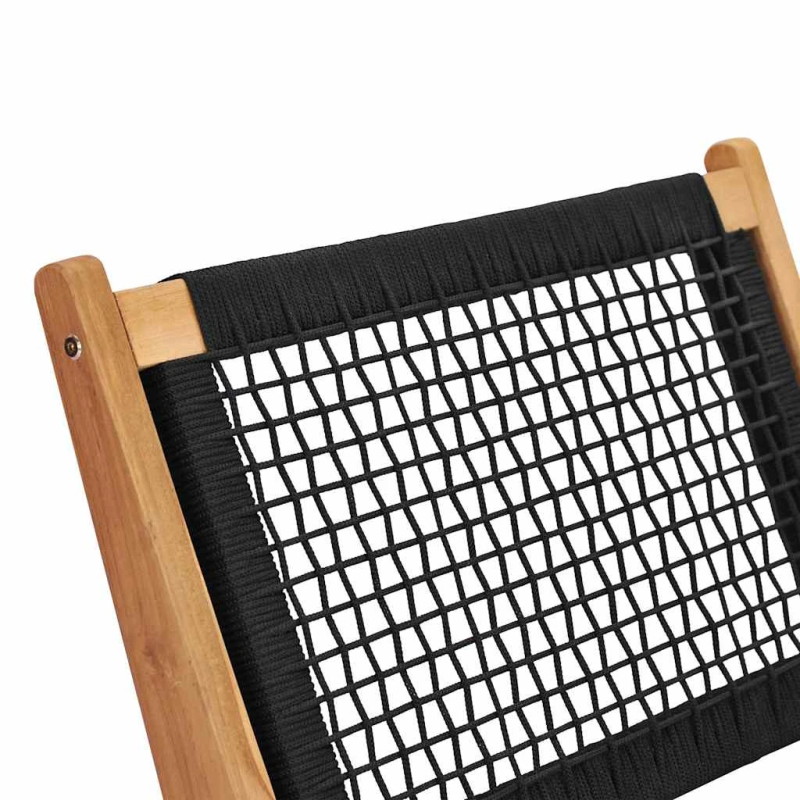 vidaXL sauļošanās zvilnis ar kāju balstu, masīvs tīkkoks un virves