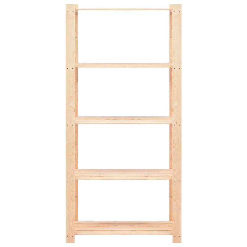 vidaXL 5-līmeņu glabāšanas plaukti, 5 gab., 80x38x170 cm, priedes koks