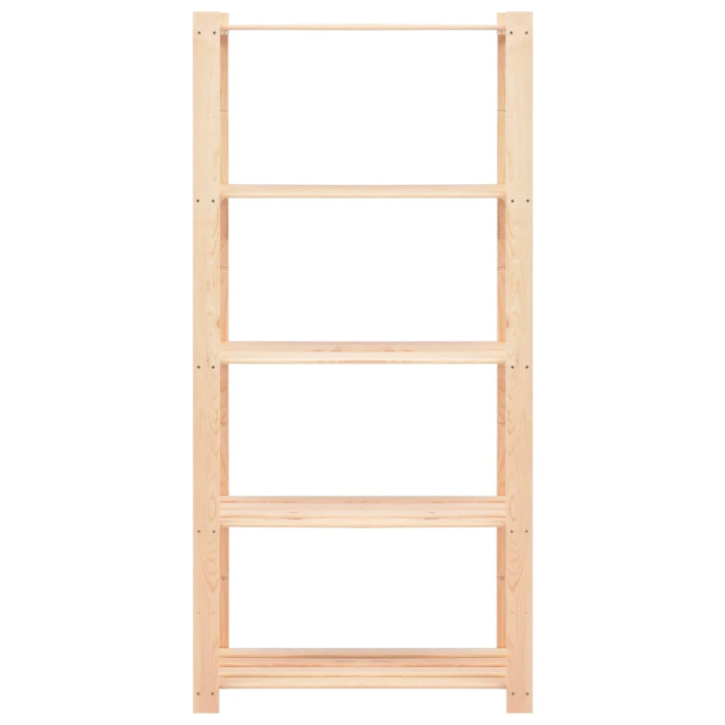 vidaXL 5-līmeņu glabāšanas plaukti, 10 gab., 80x38x170 cm, priede