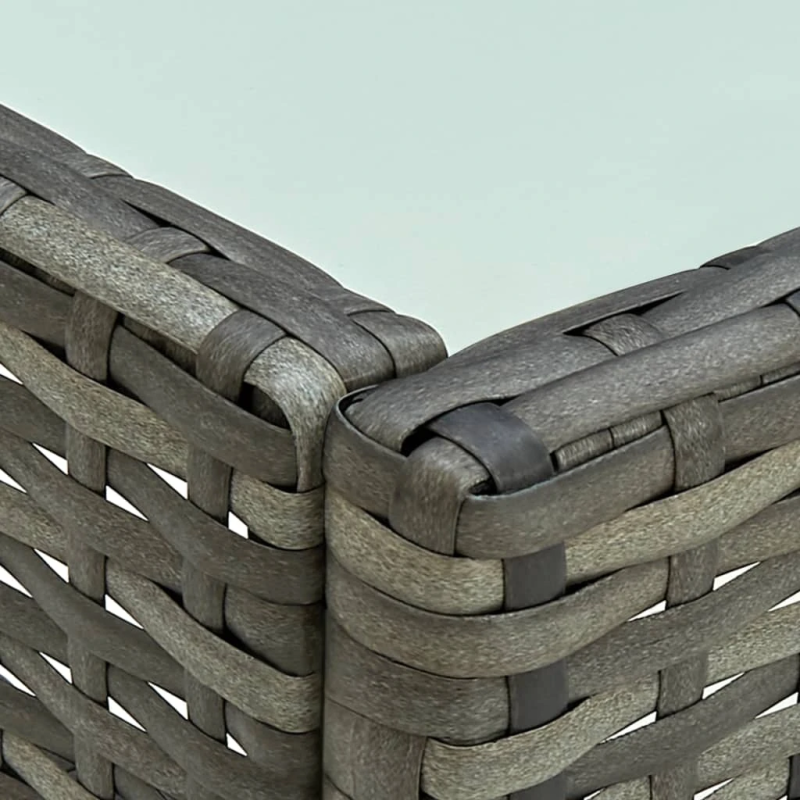 vidaXL 4-daļīgs dārza atpūtas mēbeļu komplekts, pelēka PE rotangpalma