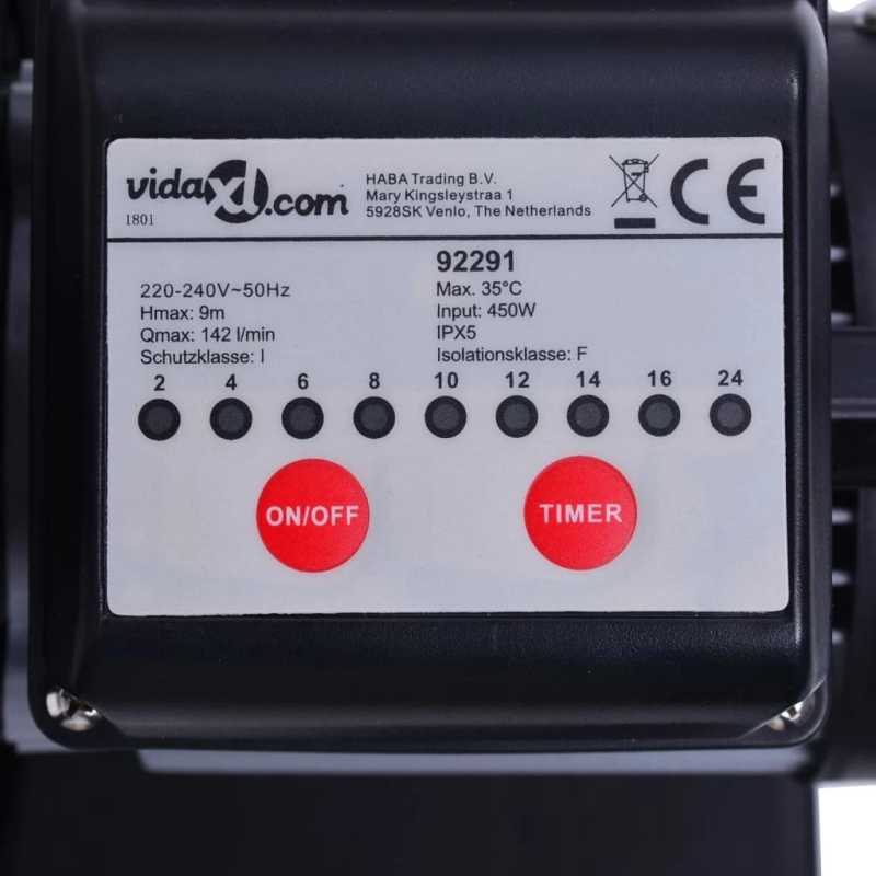 vidaXL baseina sūknis ar smilšu filtru un taimeri, 450 W, 25 L