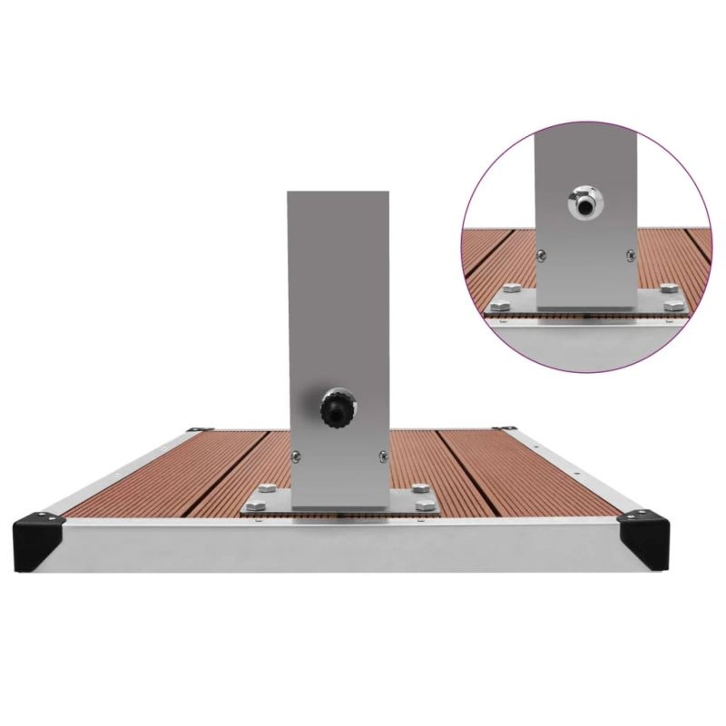 vidaXL āra duša ar pamatni, WPC, nerūsējošs tērauds