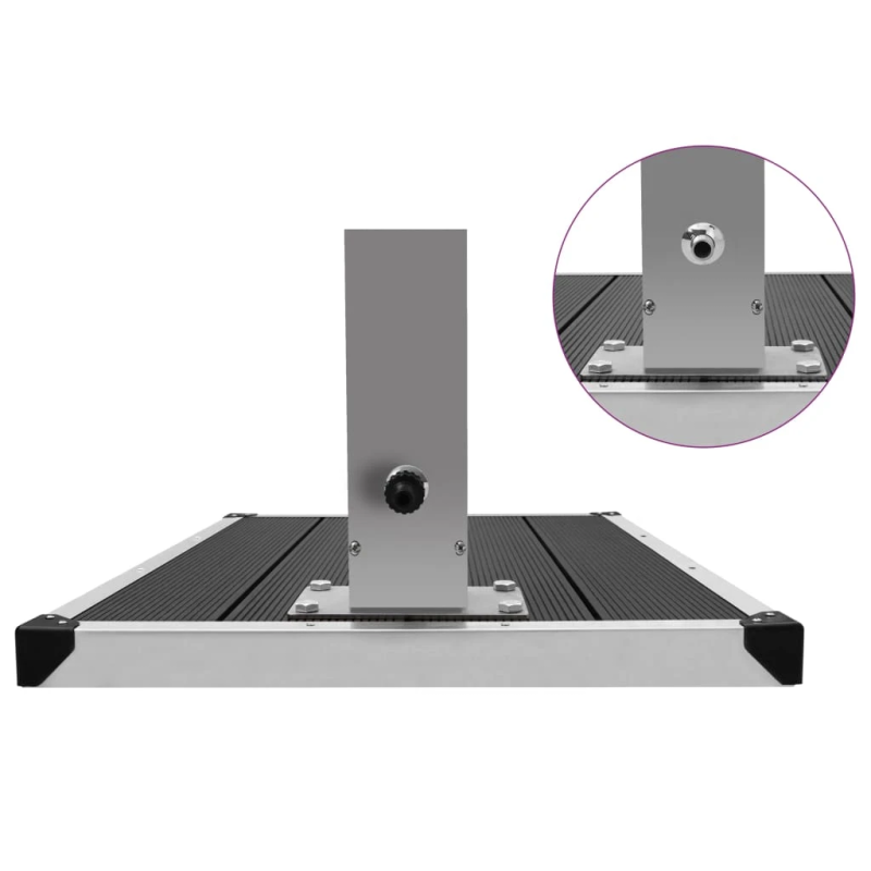 vidaXL āra duša ar pamatni, WPC, nerūsējošs tērauds