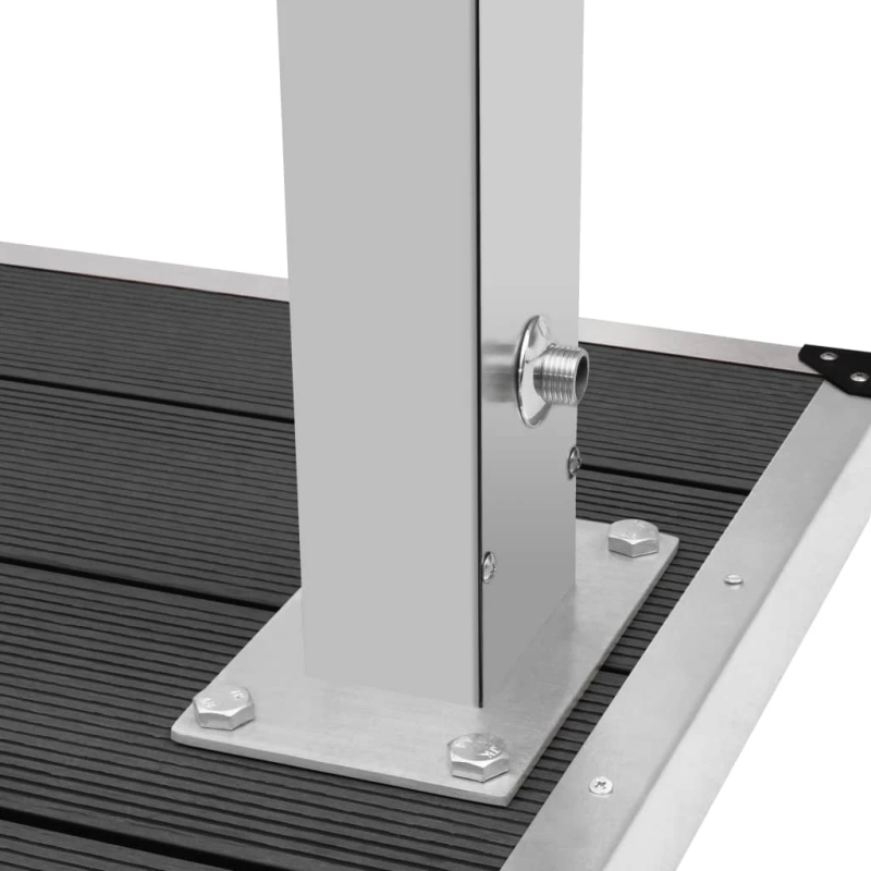 vidaXL āra duša ar pamatni, WPC, nerūsējošs tērauds