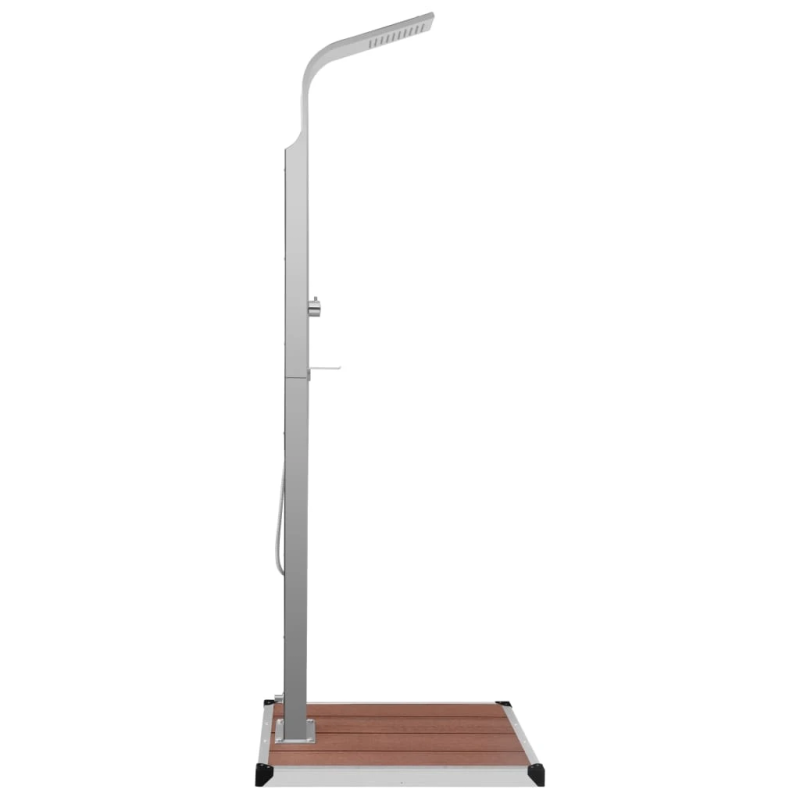 vidaXL āra duša ar pamatni, WPC, nerūsējošs tērauds