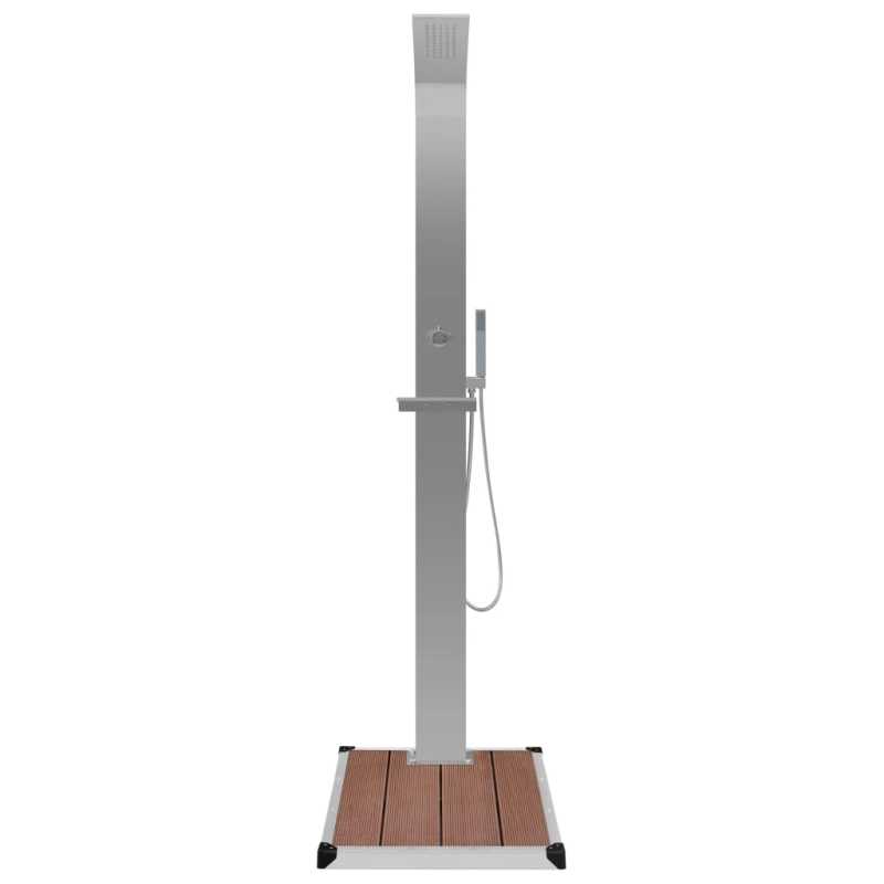 vidaXL āra duša ar pamatni, WPC, nerūsējošs tērauds