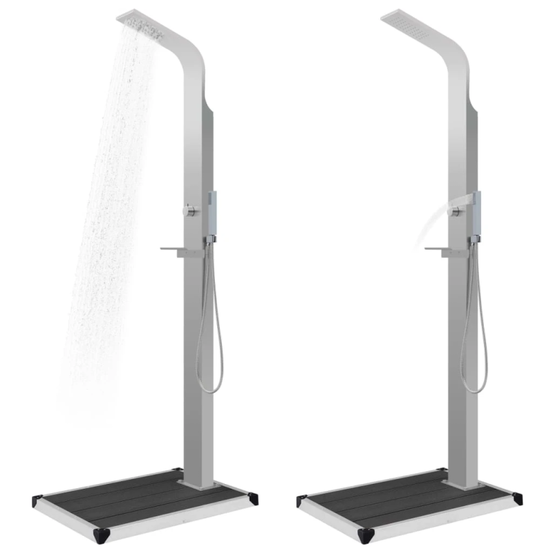 vidaXL āra duša ar pamatni, WPC, nerūsējošs tērauds