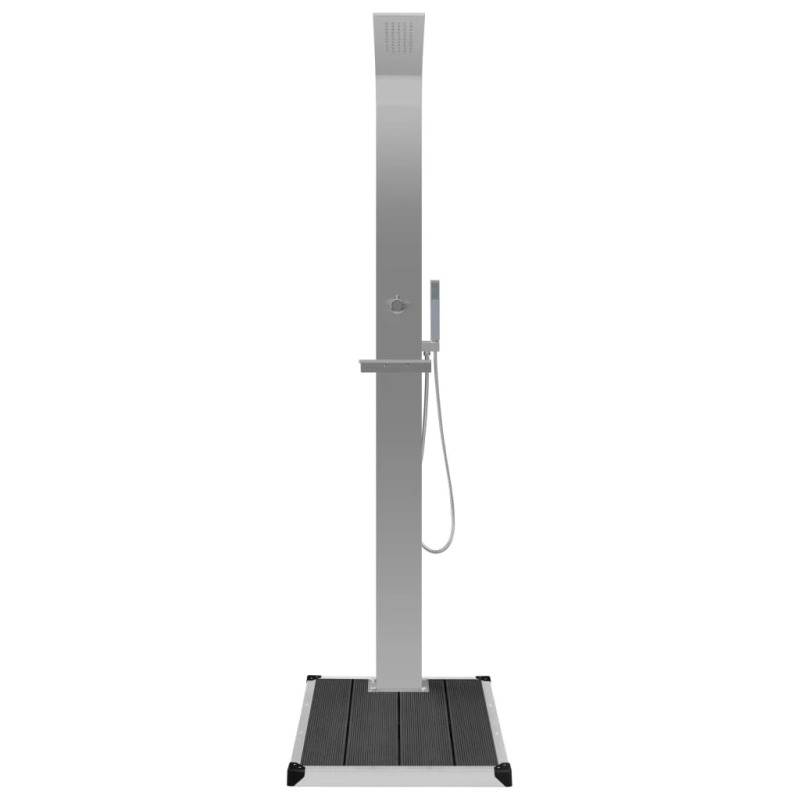 vidaXL āra duša ar pamatni, WPC, nerūsējošs tērauds