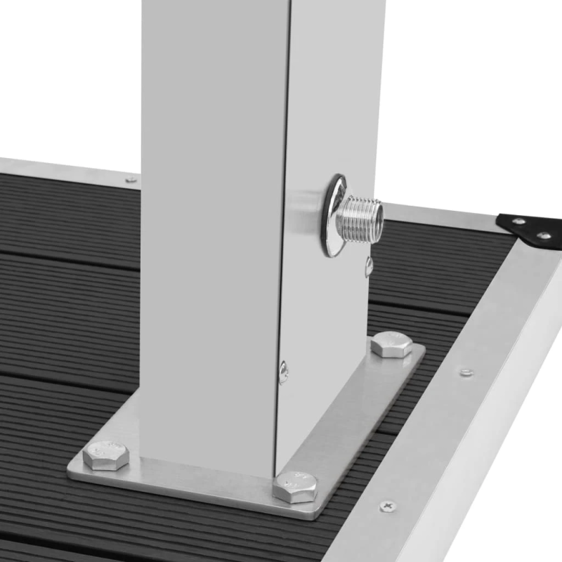 vidaXL āra duša ar pamatni, WPC, nerūsējošs tērauds