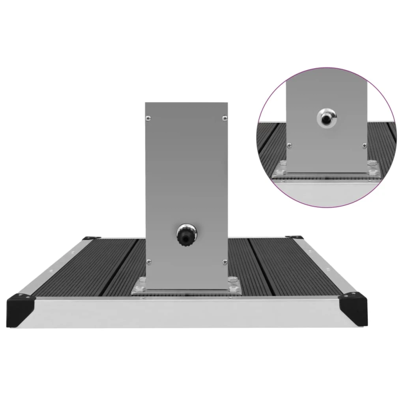 vidaXL āra duša ar pamatni, WPC, nerūsējošs tērauds