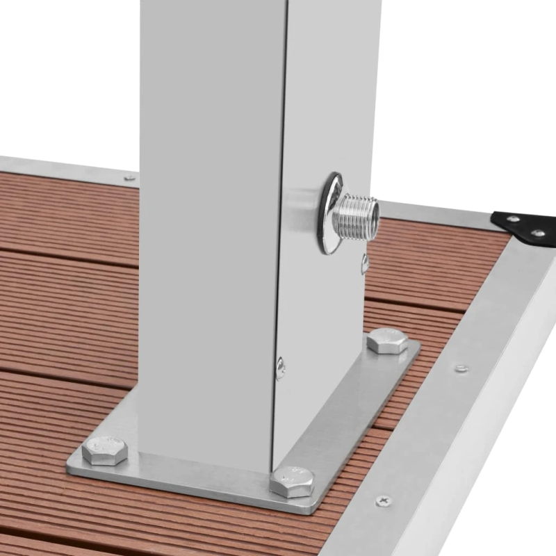 vidaXL āra duša ar pamatni, WPC, nerūsējošs tērauds