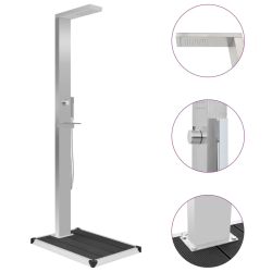 vidaXL āra duša ar pamatni, WPC, nerūsējošs tērauds