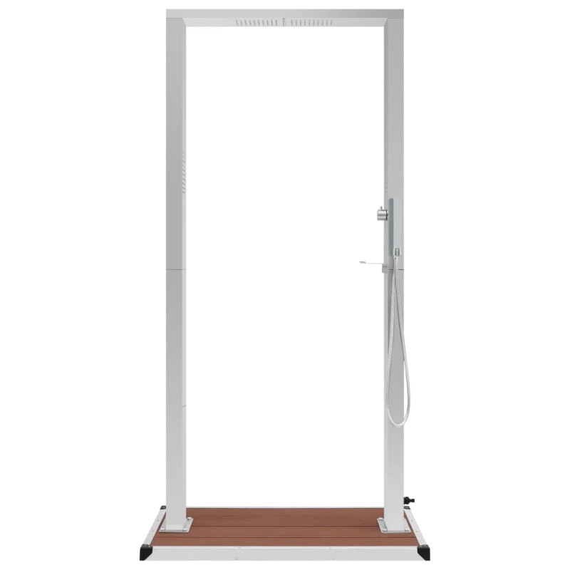 vidaXL āra duša ar pamatni, WPC, nerūsējošs tērauds