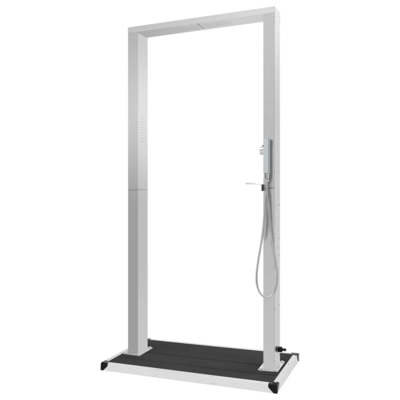 vidaXL āra duša ar pamatni, WPC, nerūsējošs tērauds