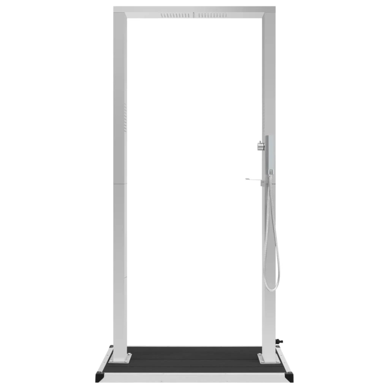 vidaXL āra duša ar pamatni, WPC, nerūsējošs tērauds