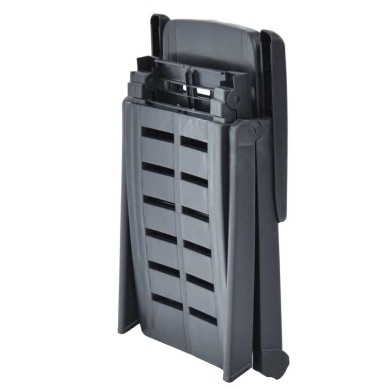 vidaXL salokāms sauļošanās zvilnis, antracītpelēka plastmasa