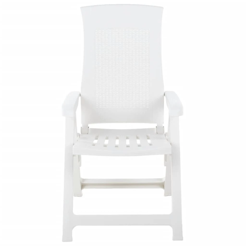 vidaXL atgāžami dārza krēsli, 2 gab., balta plastmasa